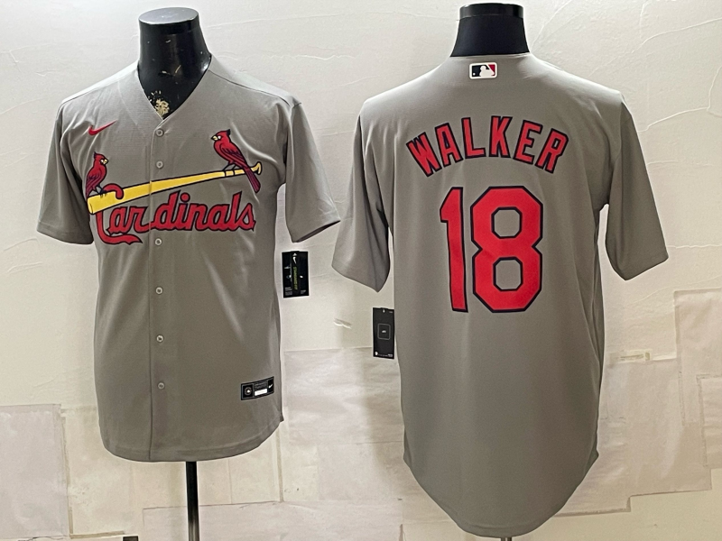 Men 2026 St.Louis Cardinals #18 Walker grey Nike MLB Jersey 0728001->st.louis cardinals->MLB Jersey